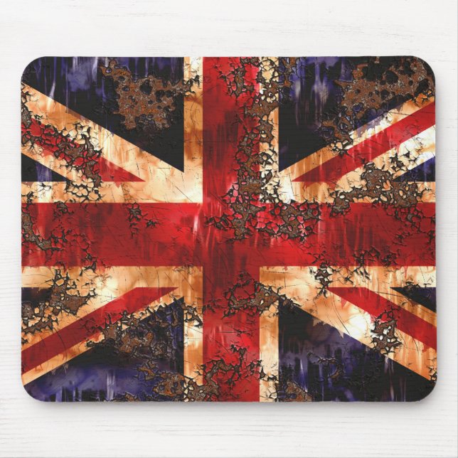 Tapis De Souris Drapeau patriotique rouillé du Royaume-Uni (Devant)