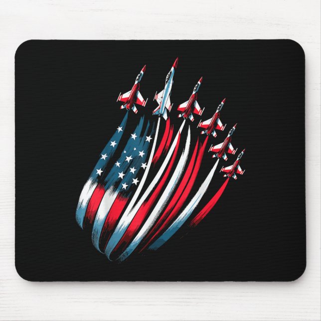 Tapis De Souris Drapeau Patriotique USA Jets Boys 4 juillet (Devant)