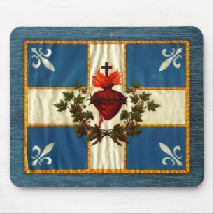 Tapis De Souris Drapeau Québec antique Carillon Sacré-Cœur