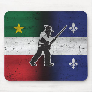 Tapis De Souris Drapeau Québec et Patriote Henri Julien érodé