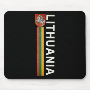 Tapis De Souris Drapeau Rétro Sportif de Lituanie et Emblème Litua