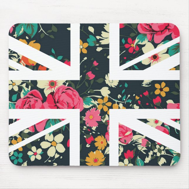 Tapis De Souris Drapeau rose d'Union Jack les Anglais (R-U) de cru (Devant)