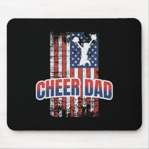 Tapis De Souris Drapeau rouge blanc bleu Cheer Papa Cheerleading