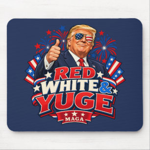 Tapis De Souris Drapeau Rouge Blanc et Yuge Nuances Marine