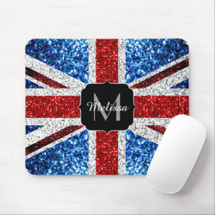 Tapis De Souris Drapeau rouge bleu blanc brillant parties scintill