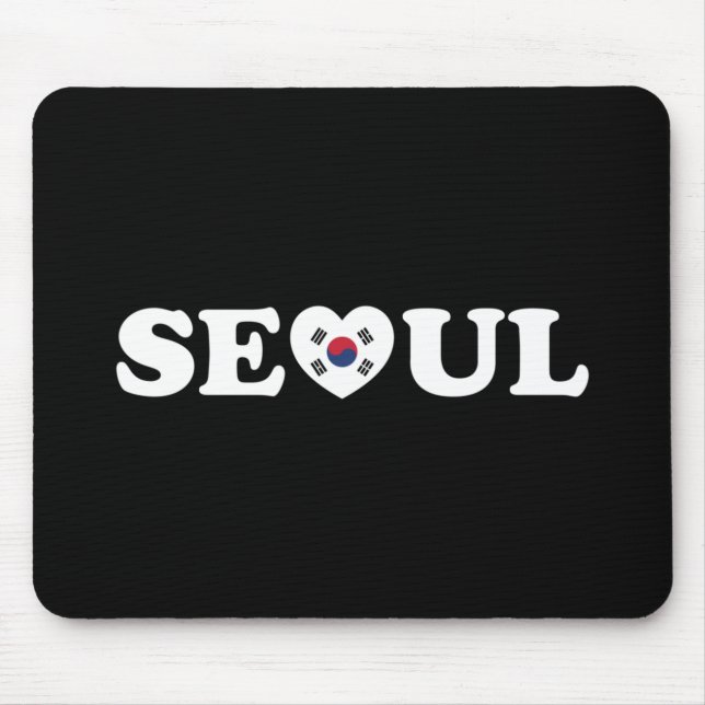 Tapis De Souris Drapeau Seoul Love Heart Taegeukgi (Devant)
