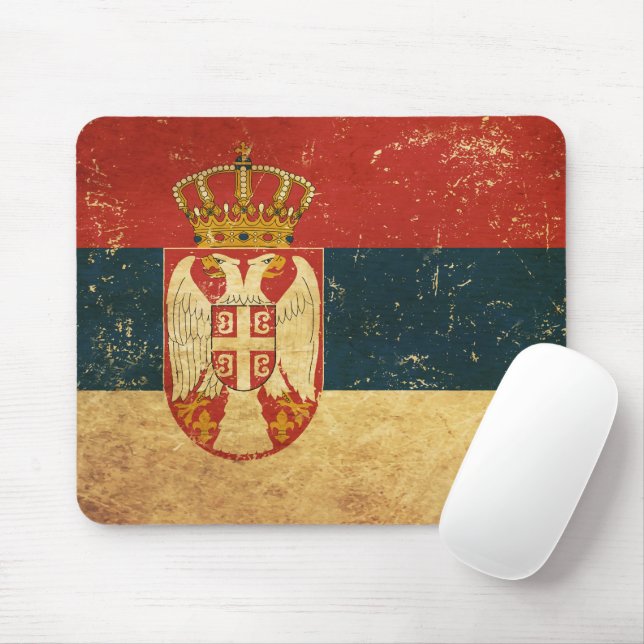 Tapis De Souris Drapeau Serbie (Avec souris)