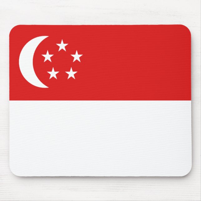 Tapis De Souris Drapeau singapourien Mousepad (Devant)