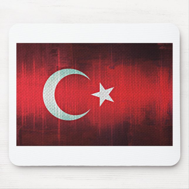 Tapis De Souris Drapeau stylisé de la Turquie (Devant)