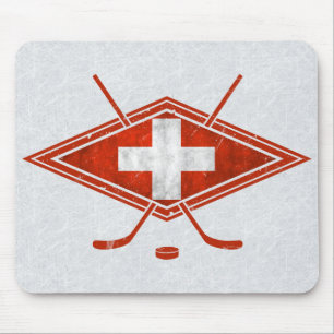 Tapis De Souris Drapeau suisse de hockey sur glace Suisse