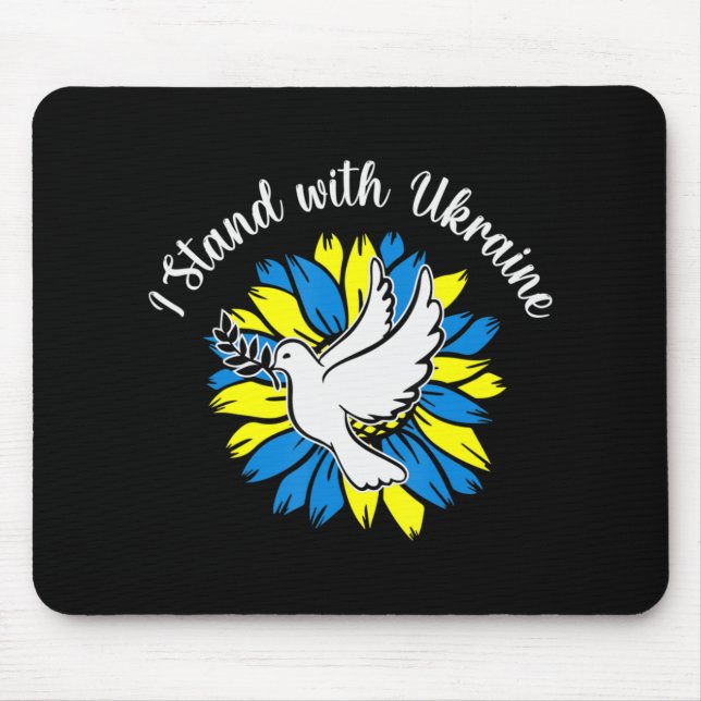 Tapis De Souris Drapeau Tournesol Ukrainien Dove Ukraine I stand w (Devant)