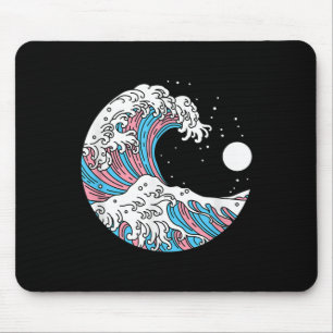 Tapis De Souris Drapeau Transgenre Fierté LGBTQ - Vague Japonaise