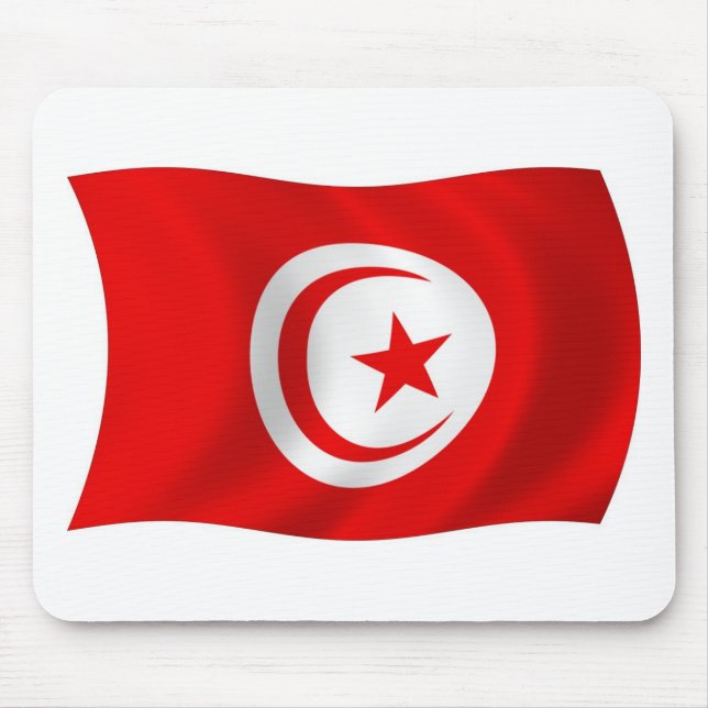 Tapis De Souris Drapeau tunisien Mousepad (Devant)