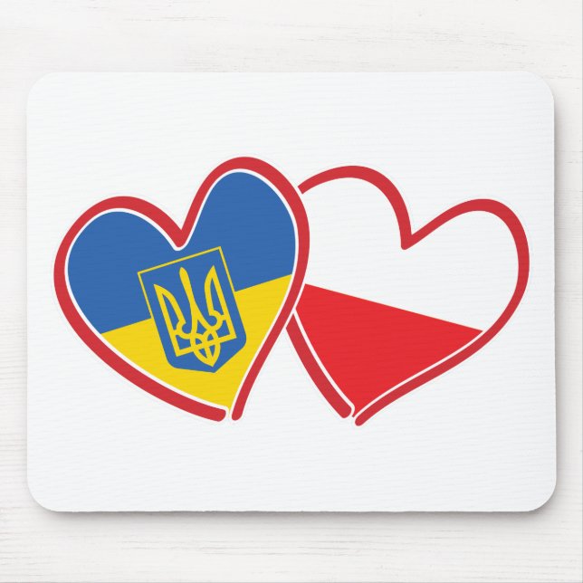Tapis De Souris Drapeau Ukraine-Pologne (Devant)