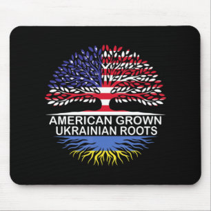 Tapis De Souris Drapeau ukrainien des racines ukrainiennes grandis