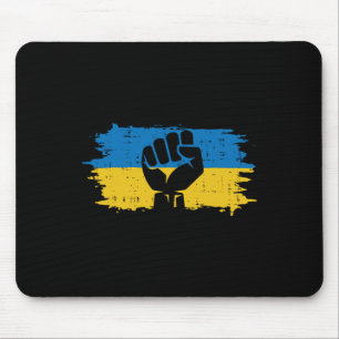 Tapis De Souris Drapeau ukrainien Poing Résistance ukrainienne Man