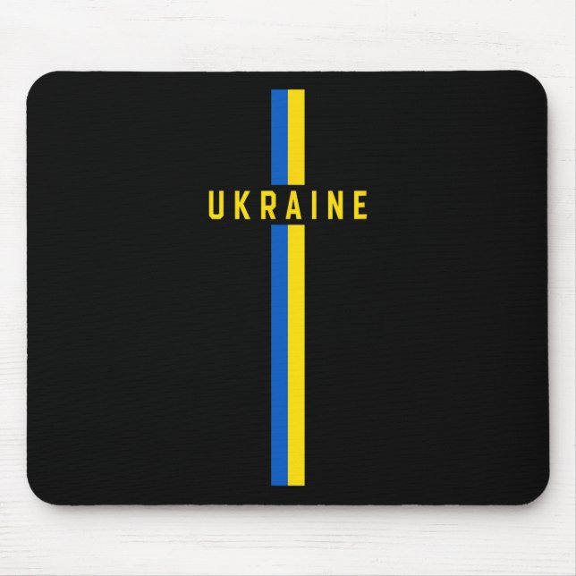 Tapis De Souris Drapeau ukrainien vertical avec le texte « ukraine (Devant)