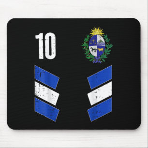 Tapis De Souris Drapeau uruguayen Numéro 10 Fan de football Hommes