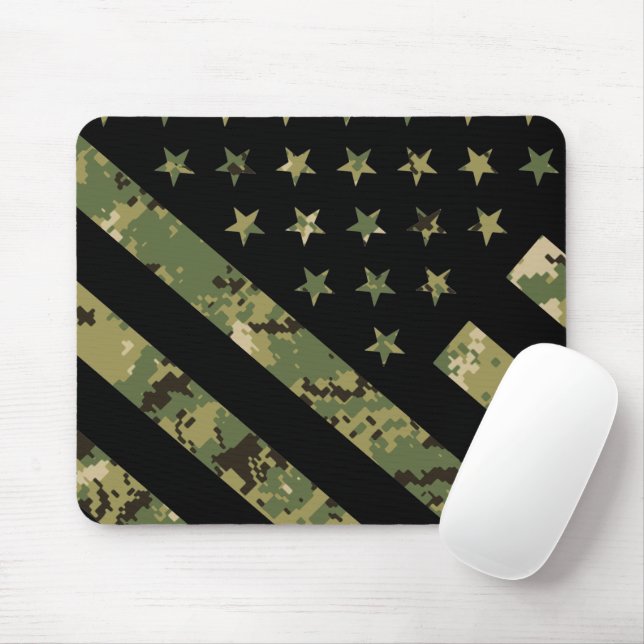 Tapis De Souris Drapeau US du Camouflage numérique militaire (Avec souris)