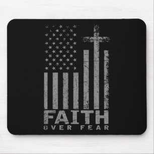 Tapis De Souris Drapeau Usa Cadeau Patriotique Américain Foi Sur L