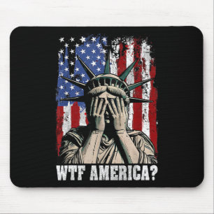 Tapis De Souris Drapeau Usa De La Statue Anti-Trump De L'Amérique