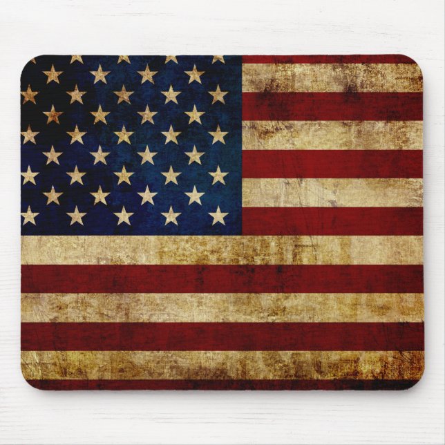 Tapis De Souris Drapeau USA / Grunged (Devant)