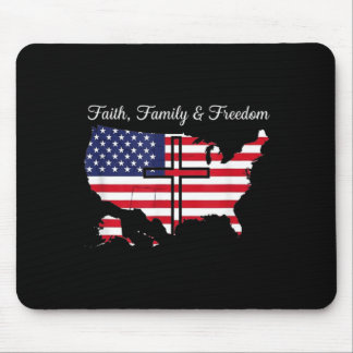 Tapis De Souris Drapeau USA Liberté Famille Foi 4 juillet