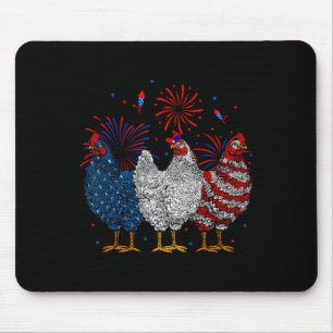 Tapis De Souris Drapeau Usa Poulet Patriotique Amateur 4 Juillet 1