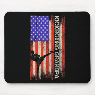 Tapis De Souris Drapeau Usa Vintage Combattant De Mma Kickboxing G