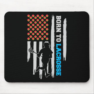 Tapis De Souris Drapeau Usa Vintage Joueur de Lacrosse1 