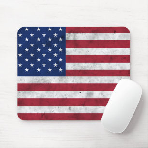 Tapis De Souris Drapeau USA vintage rouge blanc bleu patriotique a