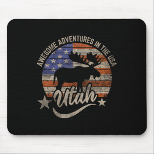 Tapis De Souris Drapeau Utah Usa Salt Lake City Randonnée Camping