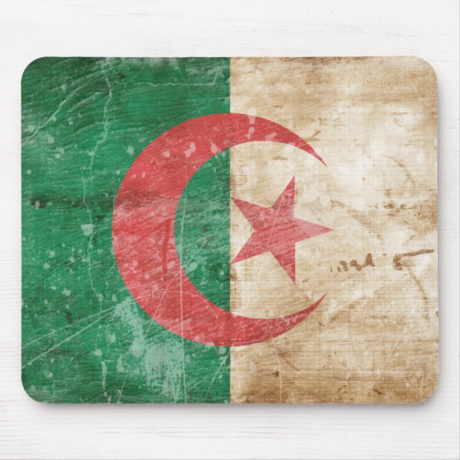 Tapis De Souris Drapeau vintage de l'Algérie (Devant)