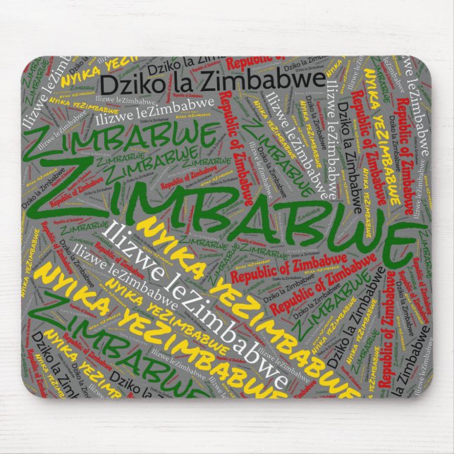 Tapis De Souris Drapeau zimbabwéen de couleurs Patriotique (Devant)
