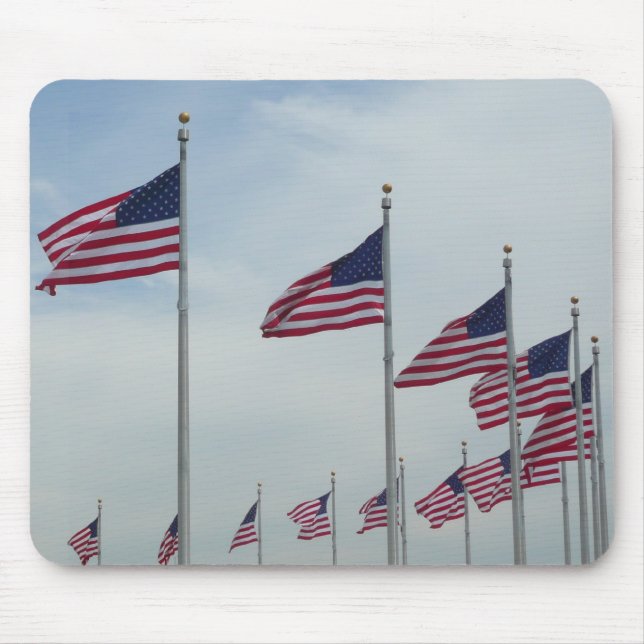 Tapis De Souris Drapeaux américains au Washington Monument (Devant)