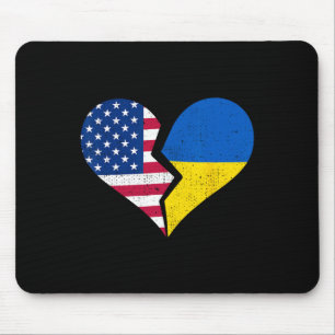 Tapis De Souris Drapeaux des États-Unis et de l'Ukraine – Symbole