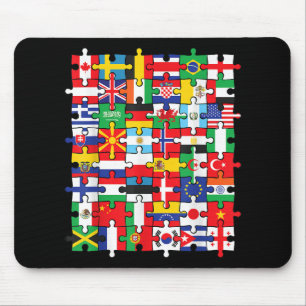 Tapis De Souris Drapeaux des pays du pavillon international