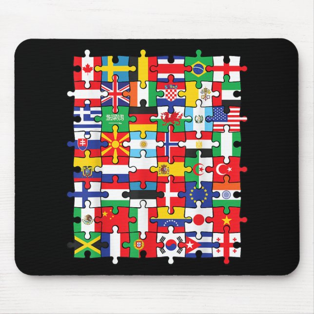 Tapis De Souris Drapeaux des pays du pavillon international (Devant)