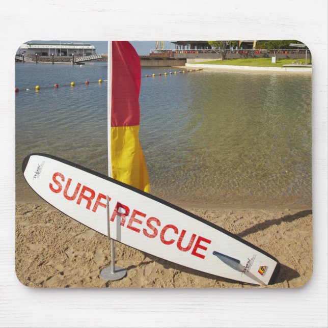 Tapis De Souris Drapeaux et planche de sauvetage de surf (Devant)