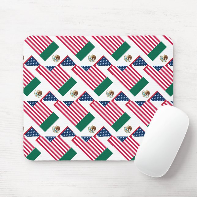 Tapis De Souris Drapeaux mexicains et américains (Avec souris)