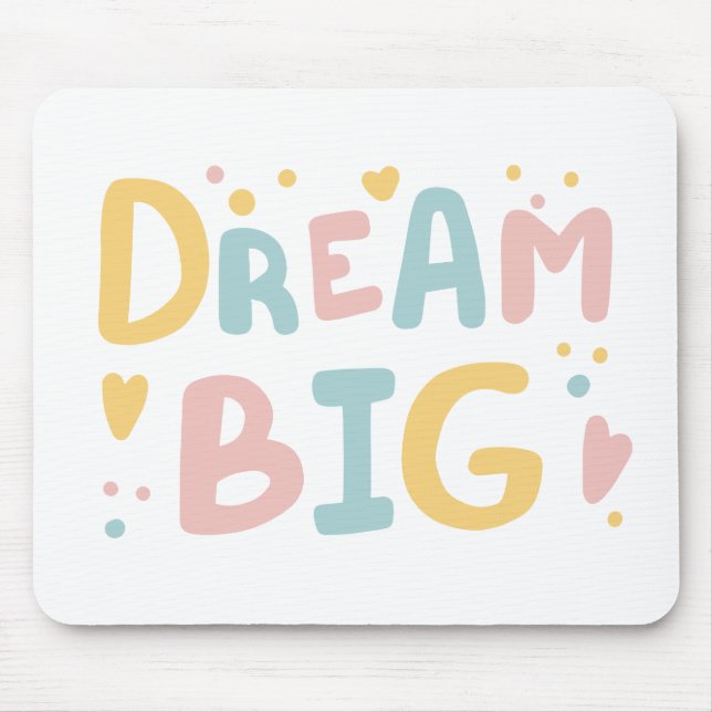 Tapis De Souris Dream Big Pastel Hearts (Devant)