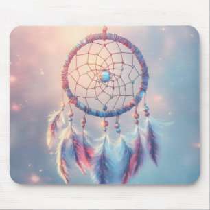 Tapis De Souris Dream Catcher avec des plumes et des perles douces