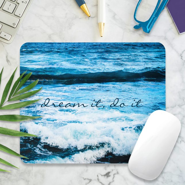 Tapis De Souris Dream It Do It Hawaii Turquoise Blue Waves Photo (Créateur téléchargé)