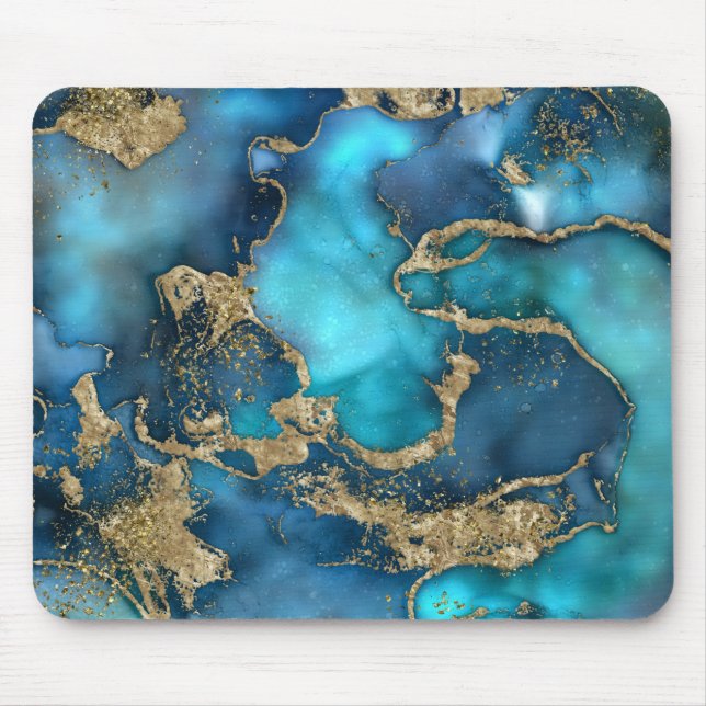 Tapis De Souris DreamBlue Turquoise et Gold (Devant)