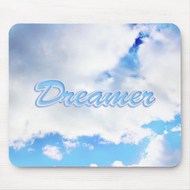Tapis De Souris Dreamer Puffy nuages blancs et ciel bleu (Devant)