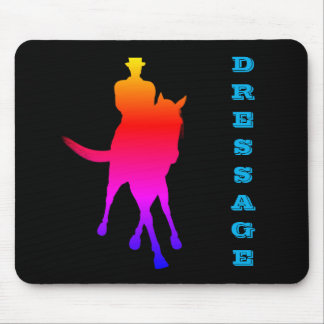 Tapis De Souris Dressage Cheval Et Rider Arc-En-Ciel