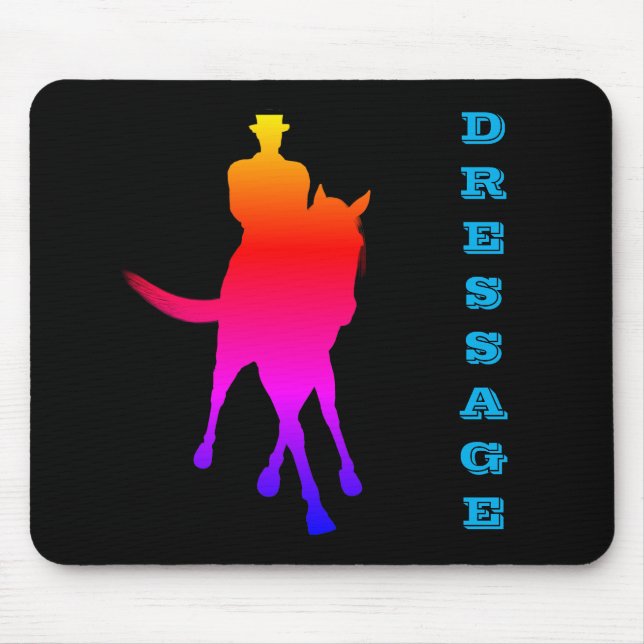 Tapis De Souris Dressage Cheval Et Rider Arc-En-Ciel (Devant)
