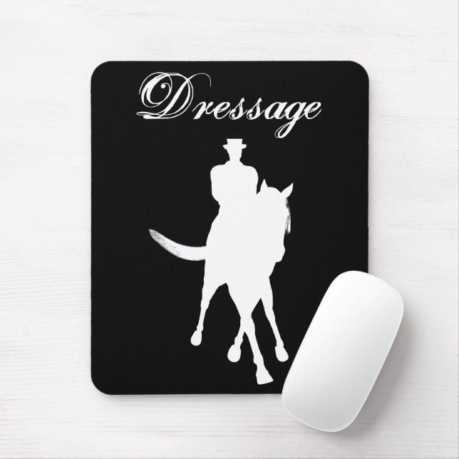 Tapis De Souris Dressage Cheval Et Rider Silhouette (Avec souris)