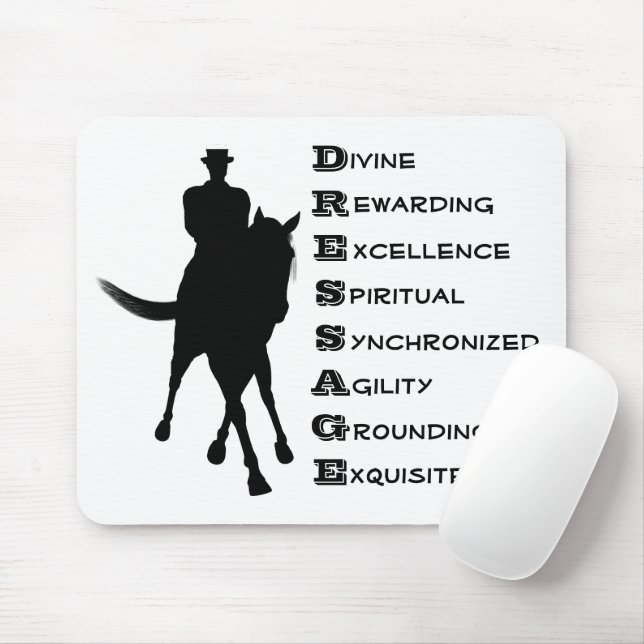 Tapis De Souris Dressage Est Cheval Et Rider Silhouette (Avec souris)