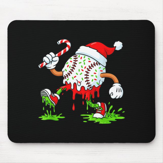Tapis De Souris Dripng Ice Cream Baseball Santa Hat, Xmas Pajama K (Devant)